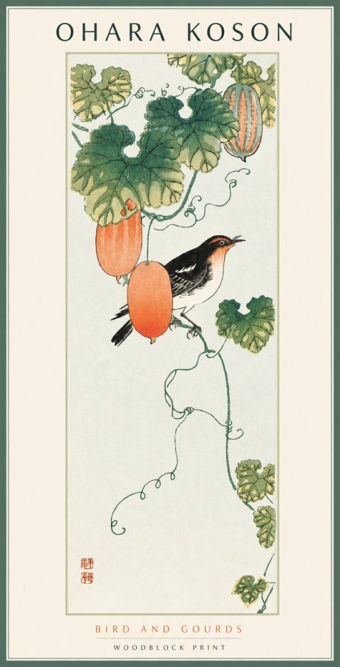 Ohara Koson Bird and Gourds No2 - Poszter