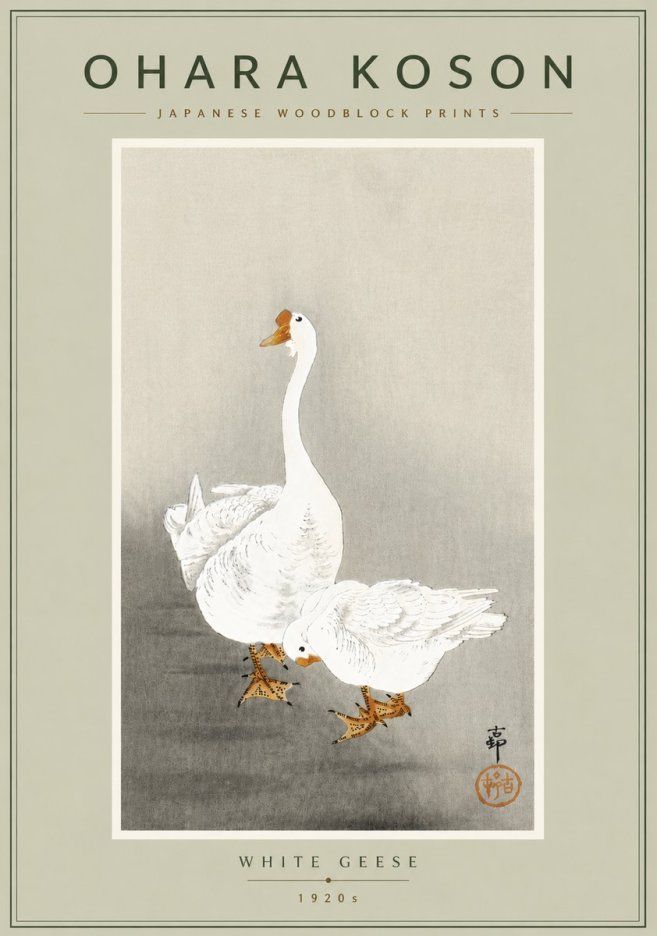 Ohara Koson White Geese No6 - Poszter