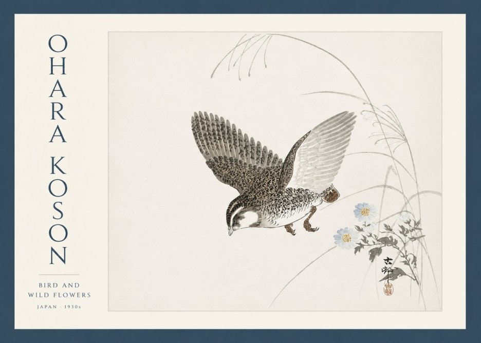 Ohara Koson Bird and Wild Flowers No3 - Poszter