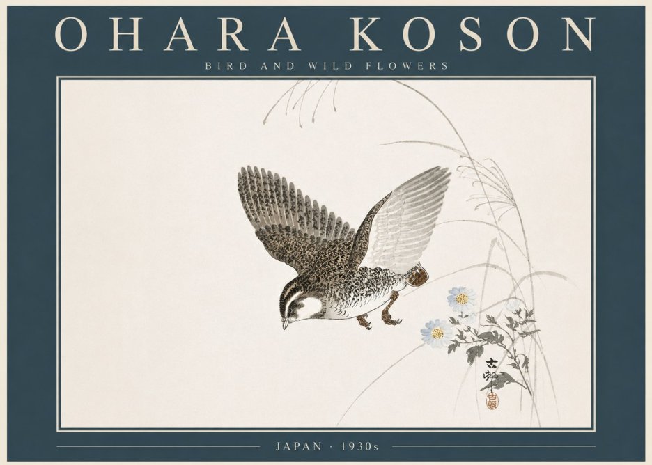 Ohara Koson Bird and Wild Flowers No5 - Poszter