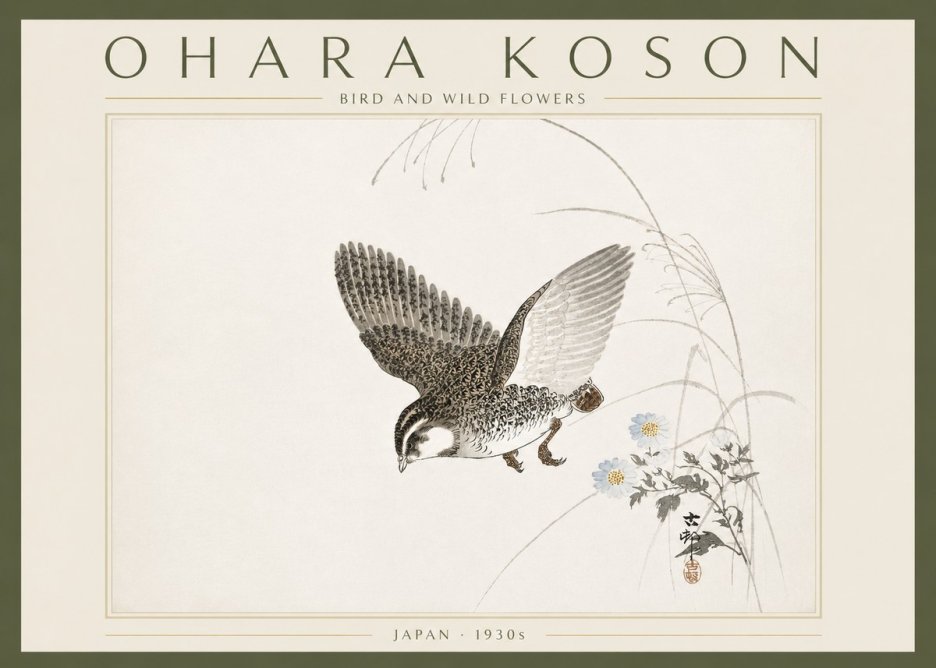 Ohara Koson Bird and Wild Flowers No6 - Poszter