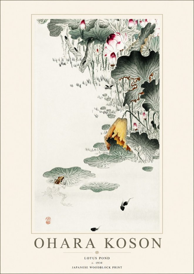 Ohara Koson Lotus Pond No1 - Poszter