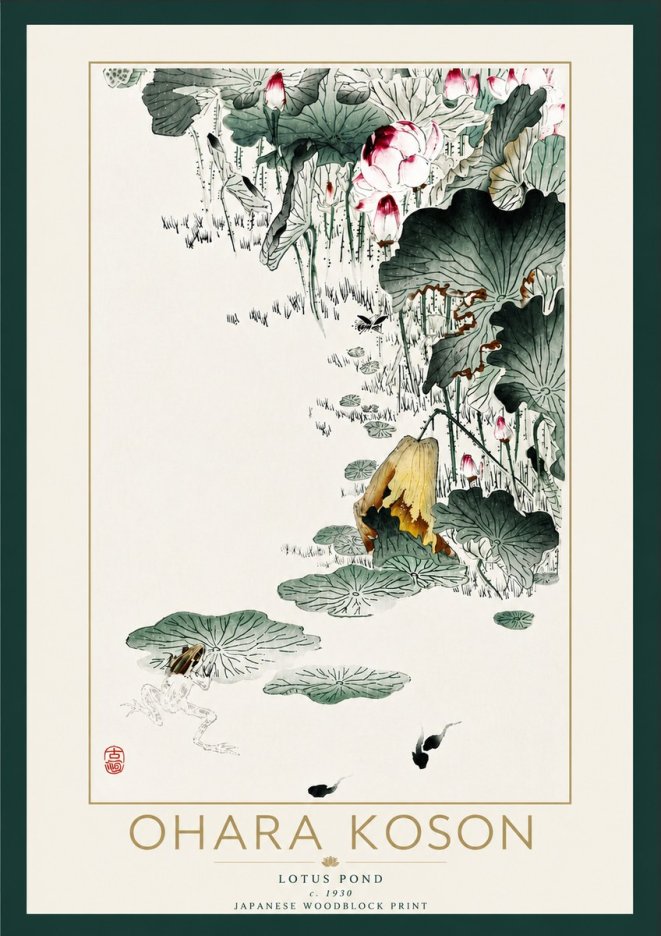 Ohara Koson Lotus Pond No6 - Poszter