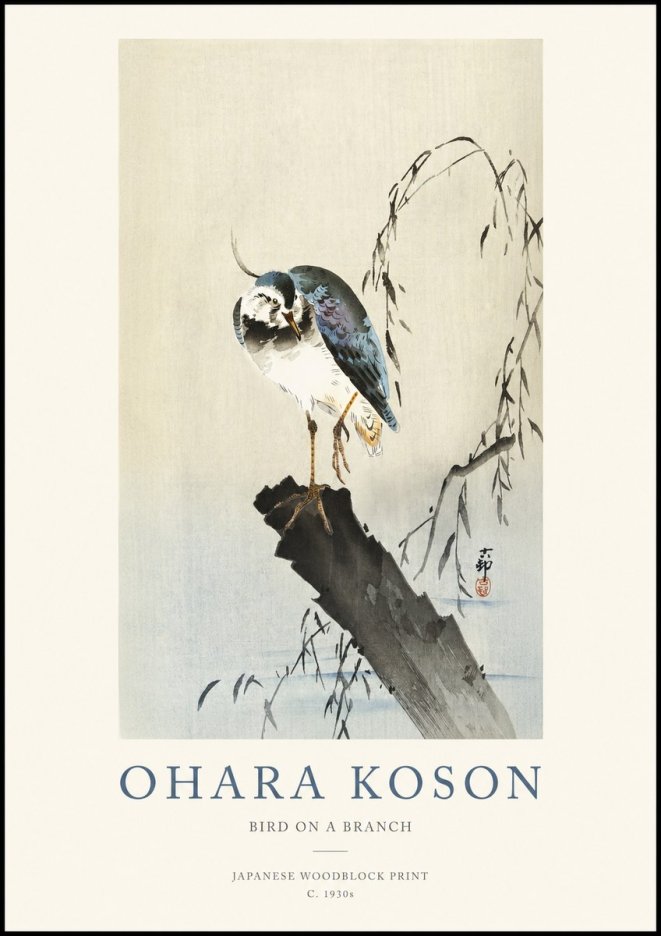 Ohara Koson Bird on a Branch III No1 - Poszter