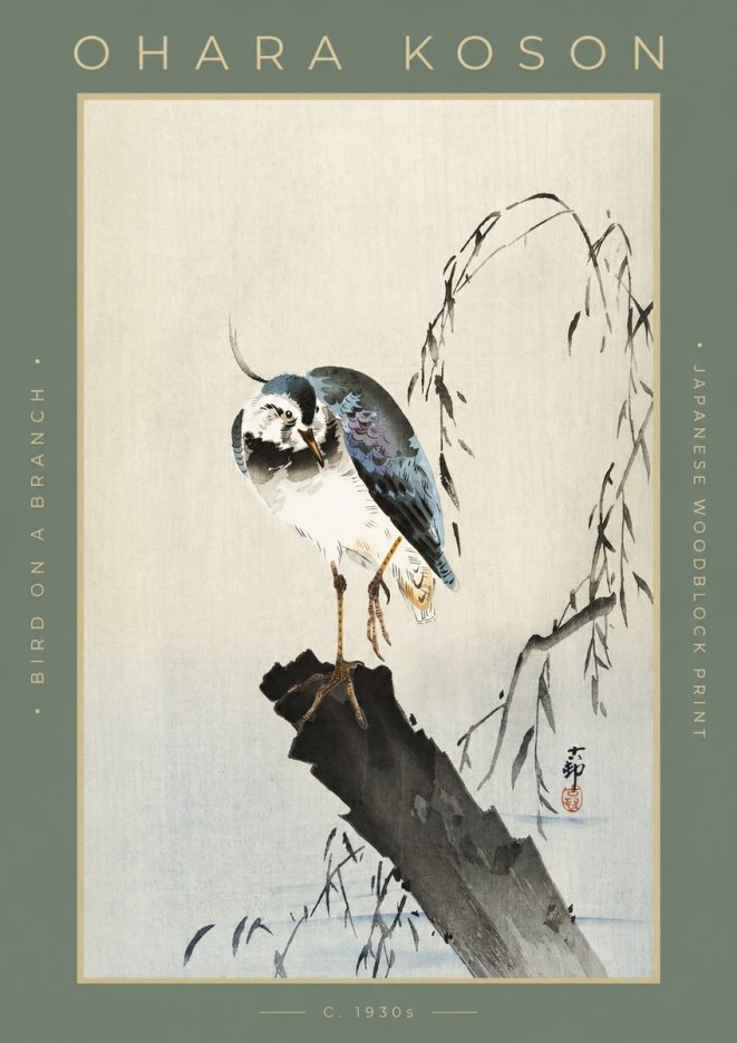 Ohara Koson Bird on a Branch III No2 - Poszter