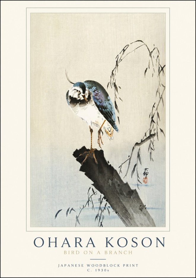 Ohara Koson Bird on a Branch III No3 - Poszter