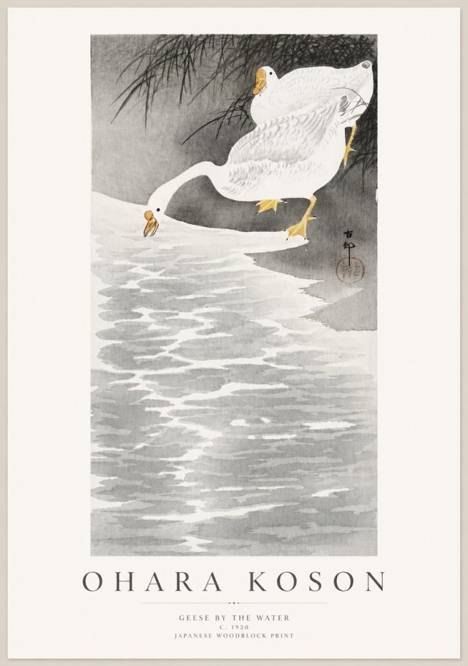 Ohara Koson Geese by the Water No1 - Poszter