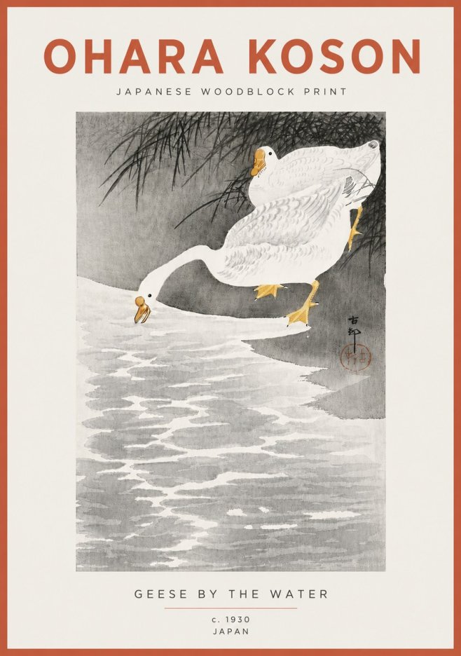 Ohara Koson Geese by the Water No4 - Poszter
