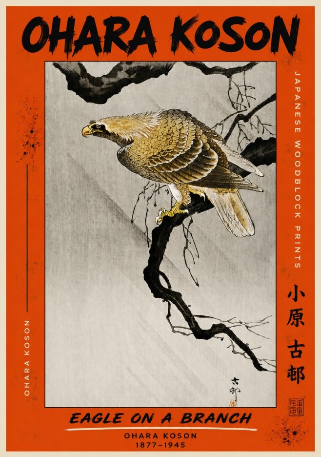 Ohara Koson Eagle on a Branch II No4 - Poszter