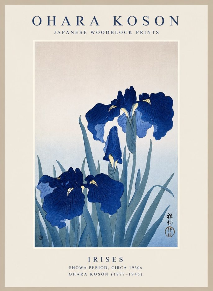 Ohara Koson Iris Es No1 - Poszter
