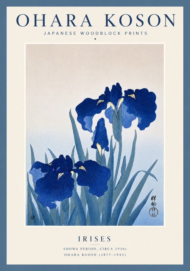 Ohara Koson Iris Es No3 - Poszter