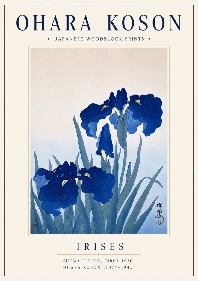 Ohara Koson Iris Es No6 - Poszter