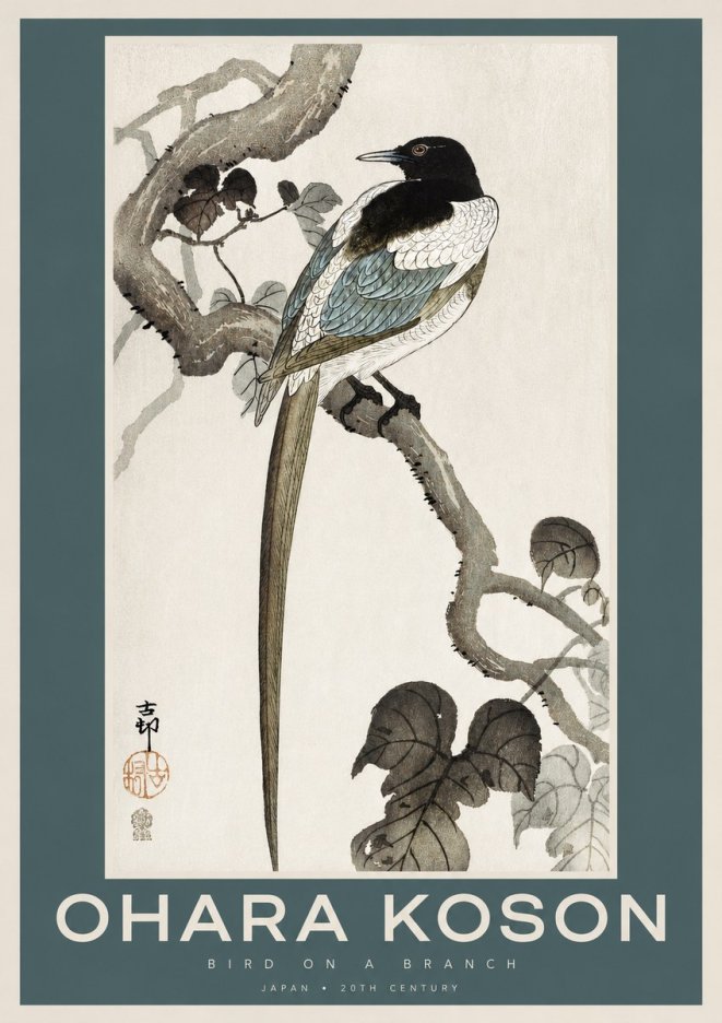 Ohara Koson Bird on a Branch IV No2 - Poszter