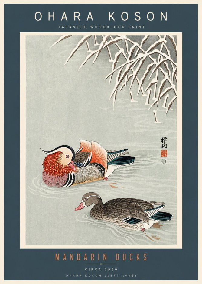 Ohara Koson Mandarin Ducks No3 - Poszter