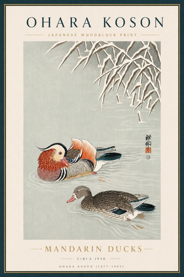 Ohara Koson Mandarin Ducks No5 - Poszter