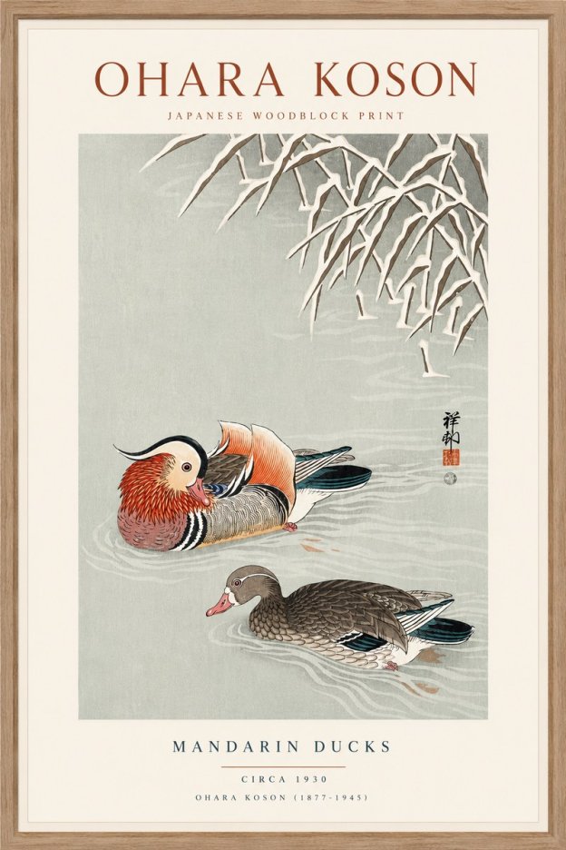 Ohara Koson Mandarin Ducks No6 - Poszter