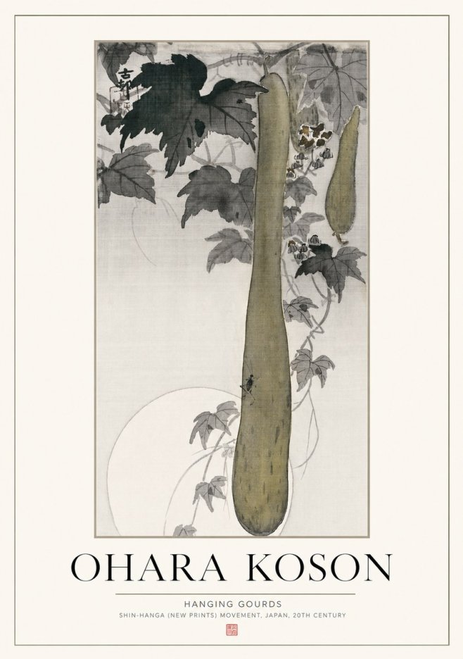 Ohara Koson Hanging Gourds No1 - Poszter