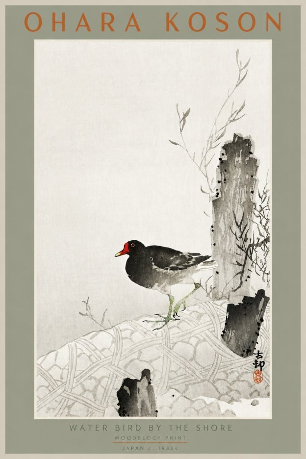 Ohara Koson Water Bird by the Shore No2 - Poszter