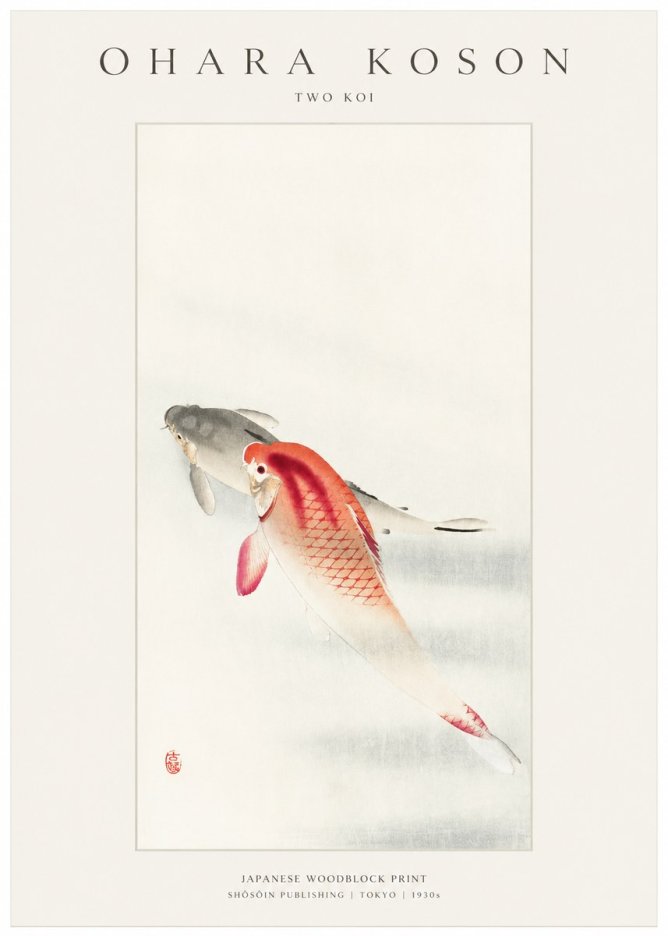 Ohara Koson Two Koi II No1 - Poszter