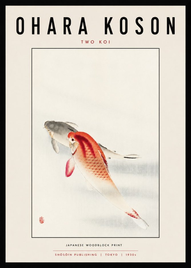 Ohara Koson Two Koi II No5 - Poszter
