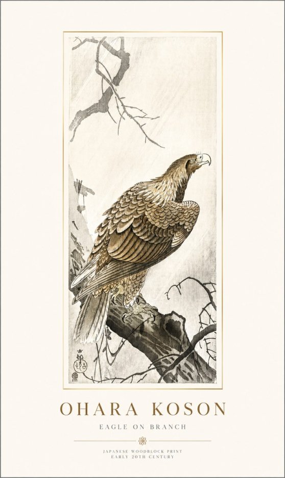 Ohara Koson Eagle on Branch No1 - Poszter