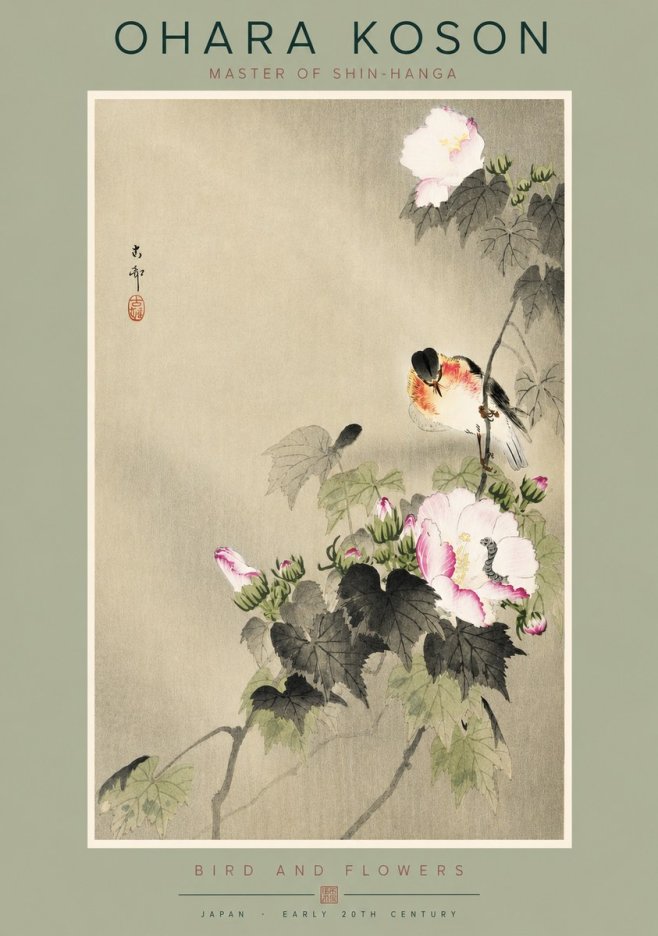 Ohara Koson Bird and Flowers No2 - Poszter