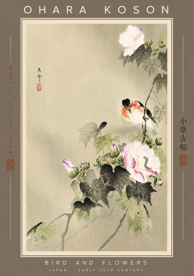 Ohara Koson Bird and Flowers No3 - Poszter