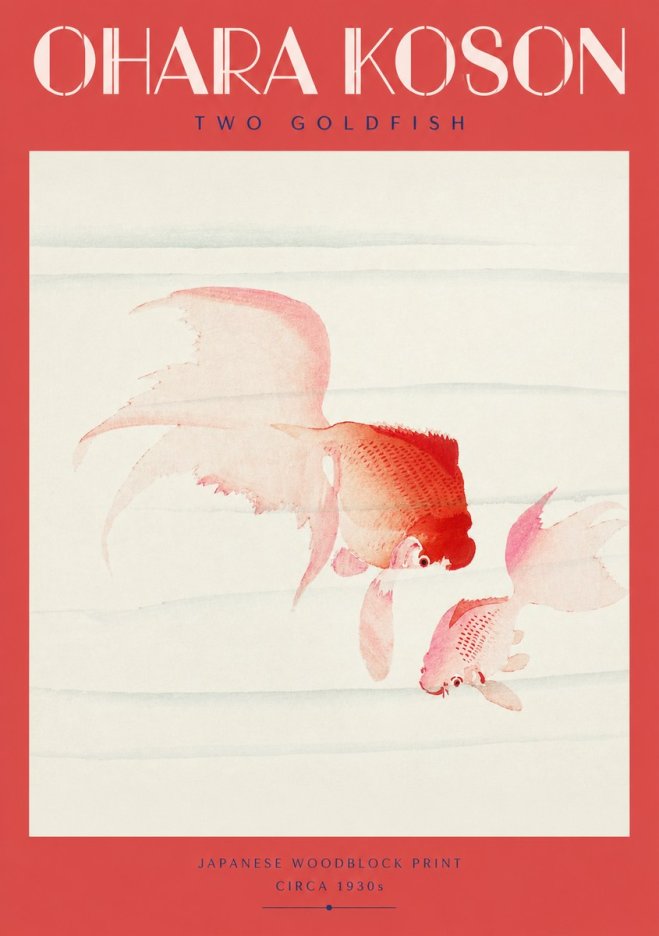 Ohara Koson Two Goldfish No2 - Poszter