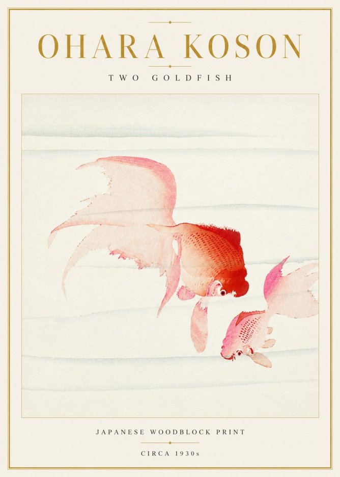 Ohara Koson Two Goldfish No3 - Poszter
