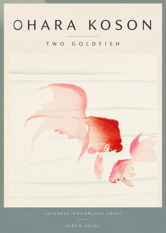 Ohara Koson Two Goldfish No5 - Poszter