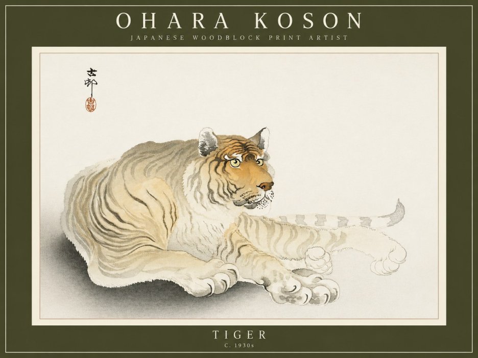 Ohara Koson Tiger No2 - Poszter