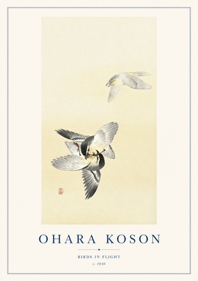 Ohara Koson Birds in Flight No1 - Poszter