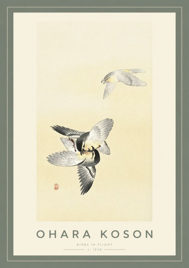 Ohara Koson Birds in Flight No2 - Poszter