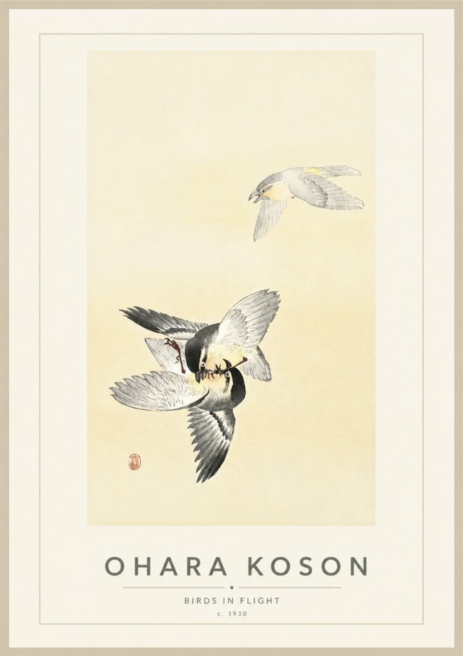 Ohara Koson Birds in Flight No4 - Poszter