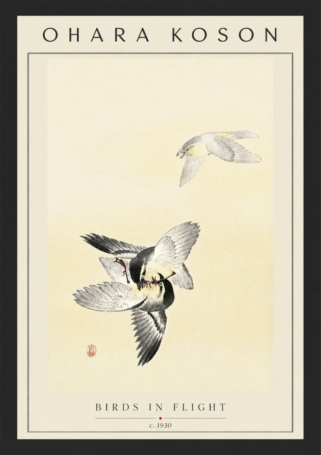 Ohara Koson Birds in Flight No6 - Poszter
