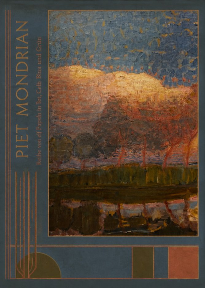 Piet Mondrian Reihe Von Elf Pappeln in Rot, Gelb, Blau Und Grün No2 - Poszter