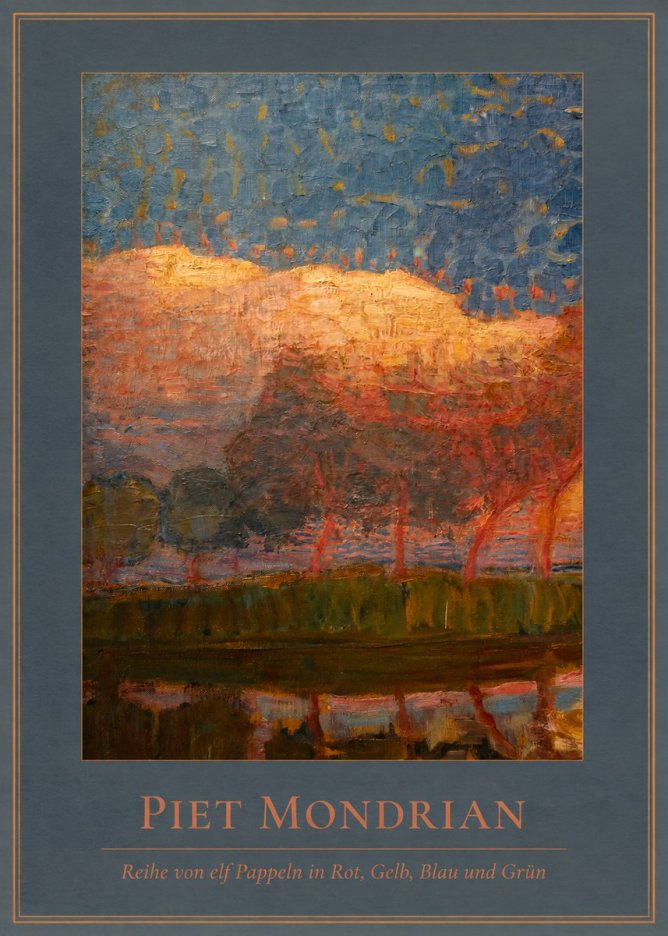 Piet Mondrian Reihe Von Elf Pappeln in Rot, Gelb, Blau Und Grün No4 - Poszter