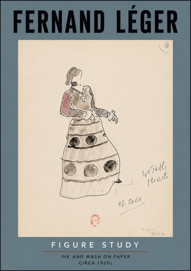 Fernand Léger Costume Design for Le Patin No3 - Poszter