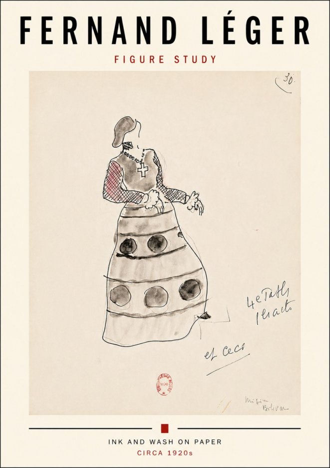 Fernand Léger Costume Design for Le Patin No4 - Poszter