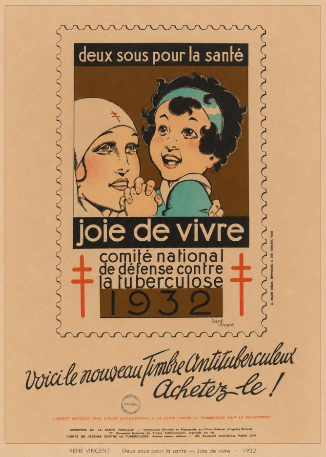 René Vincent Deux Sous Pour La Santé - Joie De Vivre No6 - Poszter