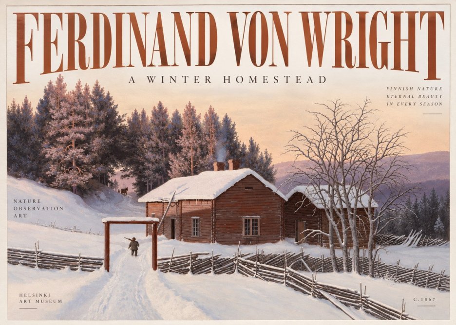 Ferdinand von Wright Winter at the Forest Edge No3 - Poszter