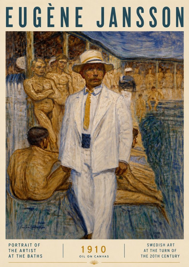 Eugène Jansson Portrait of the Artist at the Baths No6 - Poszter