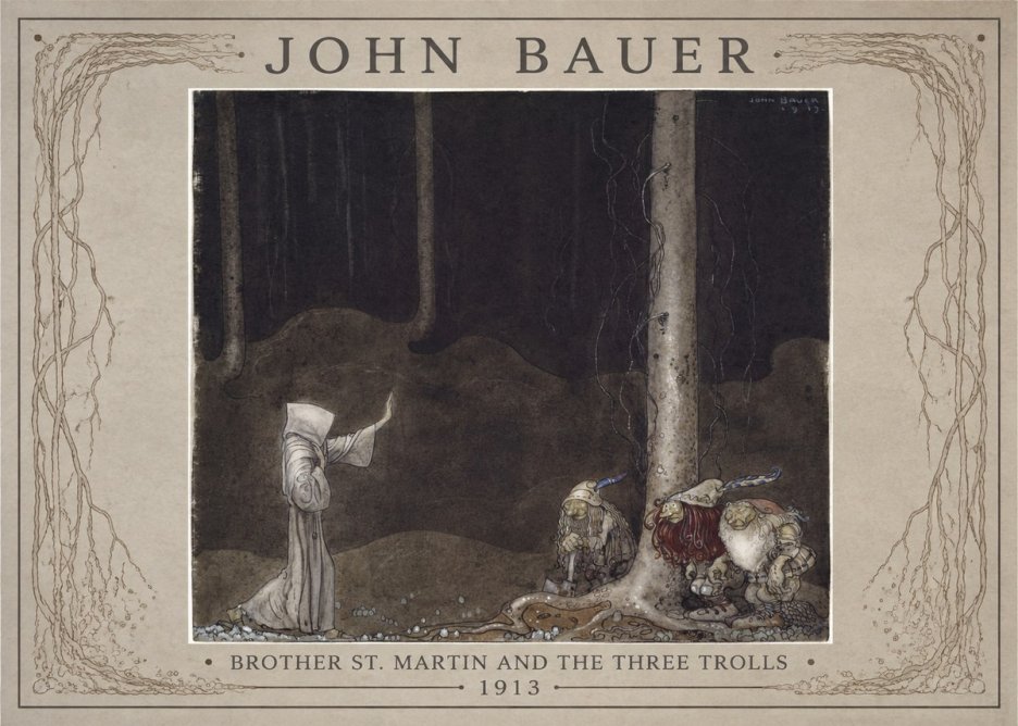 John Bauer Brother St. Martin and the Three Trolls No1 - Poszter