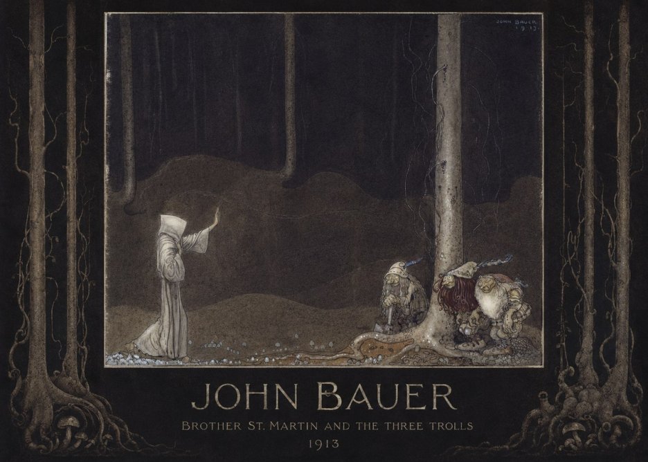 John Bauer Brother St. Martin and the Three Trolls No2 - Poszter