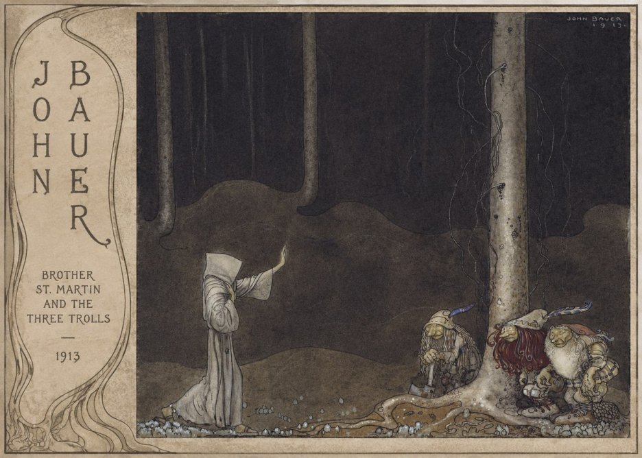 John Bauer Brother St. Martin and the Three Trolls No3 - Poszter