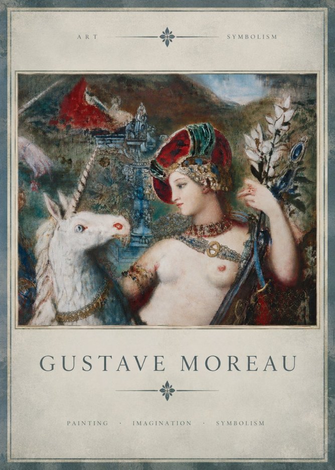 Gustave Moreau The Unicorns I No3 - Poszter