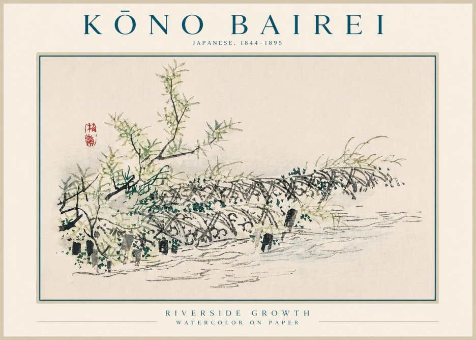 Kōno Bairei Riverside Growth No4 - Poszter