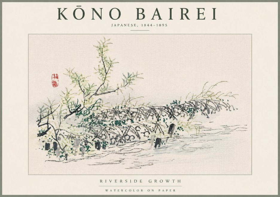 Kōno Bairei Riverside Growth No6 - Poszter