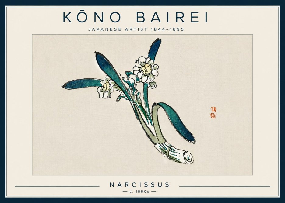 Kōno Bairei Narcissus No5 - Poszter