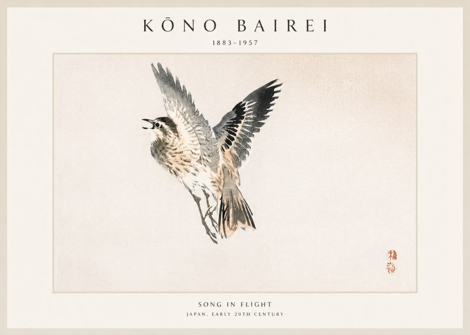 Kōno Bairei Song in Flight No1 - Poszter